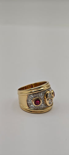 Bague Bague diamants et rubis en or 18k 58 Facettes 21023682