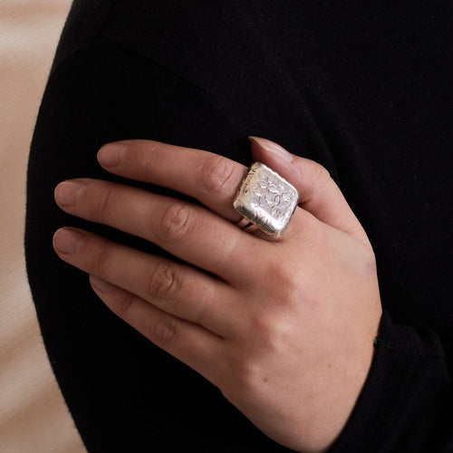 Bague 54.5 Bague Ancienne Argent 58 Facettes