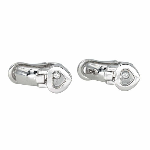 Boucles d'oreilles Chopard Boucles d'oreilles Happy Diamond  Or blanc Diamant 58 Facettes 4410625CN