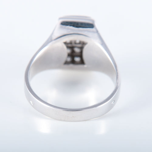 Bague 59 Bague Chevalière pavage Diamants 58 Facettes 8397