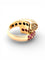 Bague en or jaune diamants et rubis