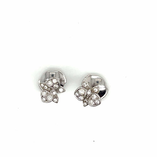 CARTIER - Boucles d Oreille Caresse d Orchidées or blanc 58 Facettes