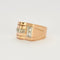 Bague 58 Bague Tank or jaune platine et diamants 58 Facettes