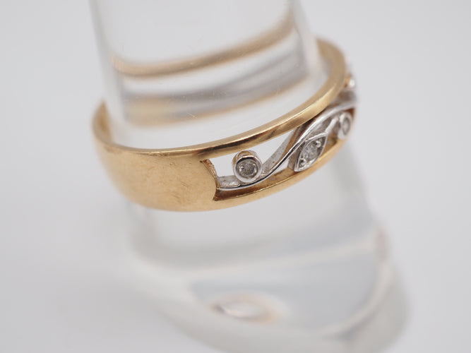 Bague 54 Bague or jaune diamant floral 58 Facettes