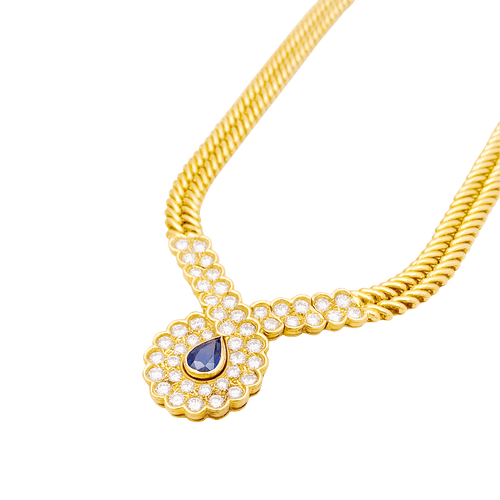 Collier Collier Van Cleef & Arpels, or jaune, saphir, diamants. 58 Facettes 34594