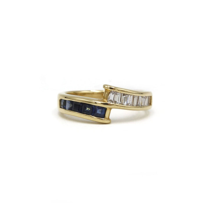 Bague 47 Bague or jaune, saphirs, diamants 58 Facettes 220436R