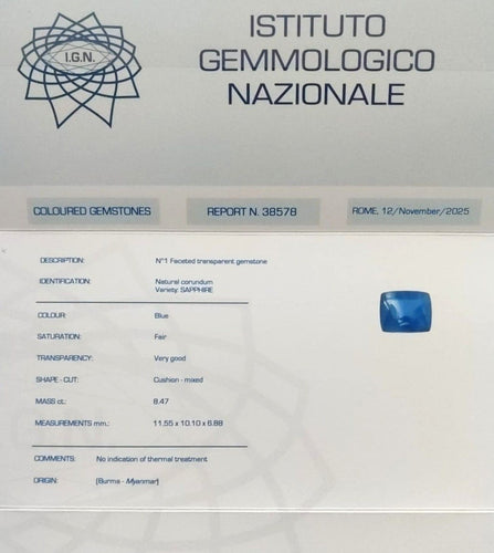 Bague en platine avec saphir et diamants