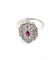 Bague 60 Bague - Bague en platine avec rubis et diamants 58 Facettes