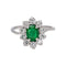 Bague 50 Bague Marguerite Or blanc Emeraude, Diamant 58 Facettes 4941667CN