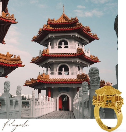 Bague TOURNAIRE Pagode, collection architecte, bague 58 Facettes 123577.03