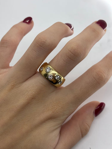 Bague 54.5 Bague or jaune et diamants 0,75 ct 58 Facettes 1152