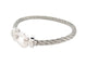 Bracelet bracelet FRED force 10 mm manille or blanc 18k cable acier t16 18cm 58 Facettes 267890