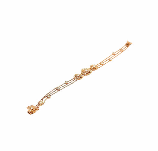 Bracelet Garrard - Bracelet  pétales de roses, or rose et diamants 58 Facettes