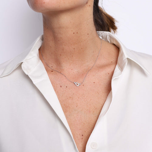 Collier FRED - Collier Force 10 Or blanc et Diamants 58 Facettes 99870