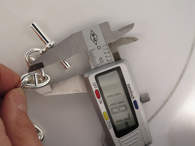 Bracelet bracelet HERMES chaine d'ancre gm h101672b 12 maillons argent 70gr 58 Facettes 271653