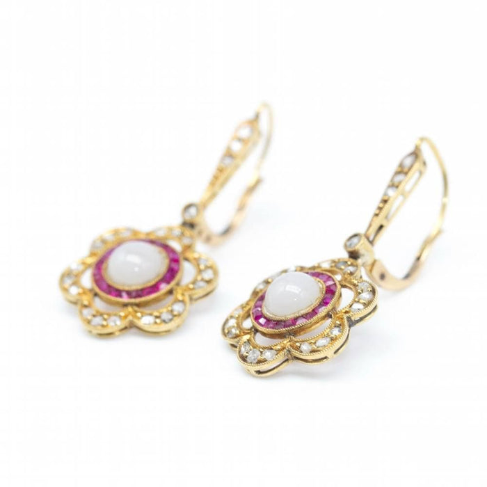 Boucles d'oreilles Boucles d'oreilles piedraluna diamants rubis 58 Facettes D362741JC