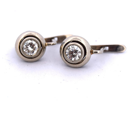 Boucles d'oreilles Boucles d'oreilles antiques en diamant - Or blanc 58 Facettes