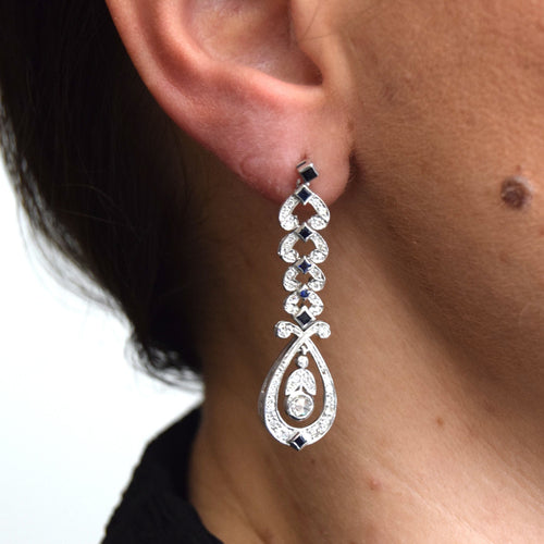 Boucles d'oreilles ORECCHINI en or blanc avec diamants et safran 58 Facettes