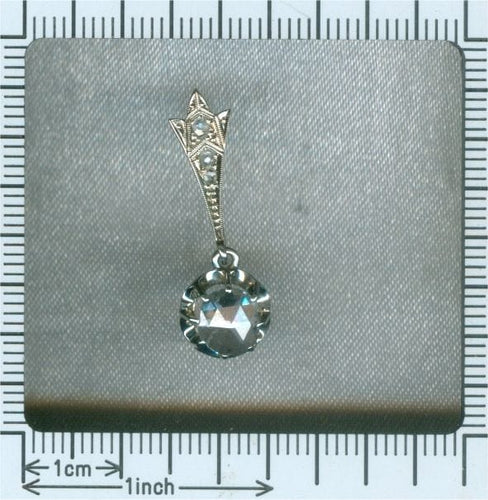 Pendentif Big Rose Cut Diamond Art Deco Pendant Belle Epoque 58 Facettes 17317-0278