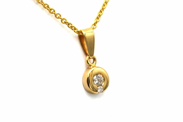 Pendentif Pendentif contemporain en or jaune serti de diamants (+-0.065ct) 58 Facettes B771