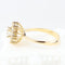 Bague 52 Bague rosette en or jaune 18 carats sertie de diamants taille brillant 58 Facettes