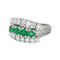 Bague 45 Bague Or blanc Emeraude, Diamant 58 Facettes 4377114RV
