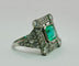 Bague 54 Bague de haute joaillerie en platine avec émeraudes et diamants 58 Facettes 50330