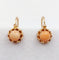 Boucles d'oreilles Dormeuses antique or rose 18k cabochon de corail (circa 1900) 58 Facettes A06119