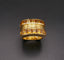 Bague 53 Fred, Bague Signée Ornée De Citrines, Or Jaune 18 Carats. 58 Facettes C73-03