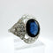 Bague Bague de haute joaillerie en platine avec saphir bleu et diamants 58 Facettes 50369