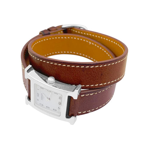 Montre Montre Hermès, "Heure H", acier sur cuir. 58 Facettes 35040
