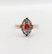 Bague 56 Ancienne bague marquise or rose, pierre rouge et diamant taille rose (1900) 58 Facettes A05951
