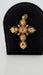 Croix ancienne en or cuivré et diamants 58 Facettes