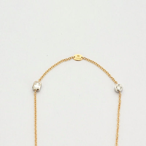 Collier Collier or jaune chaîne alternée de diamants 58 Facettes 3670