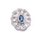 Bague 56 BAGUE PLATINE - AIGUE-MARINE ET DIAMANTS 58 Facettes