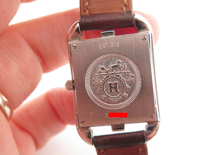 Montre montre HERMES cape cod pm cc1.210 23 mm double tour quartz acier + ecrin 58 Facettes 272560