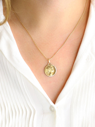 Pendentif Médaille religieuse Ange or jaune 58 Facettes 1179.3