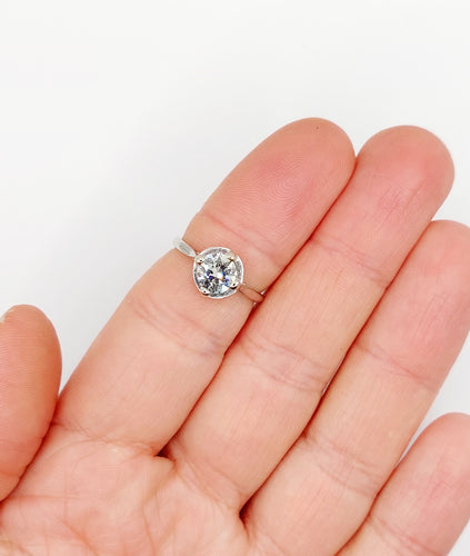 Bague solitaire art déco en platine et diamant 1,11 carat