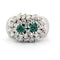 Bague 55 Bague vintage en or blanc avec émeraude et diamants 58 Facettes