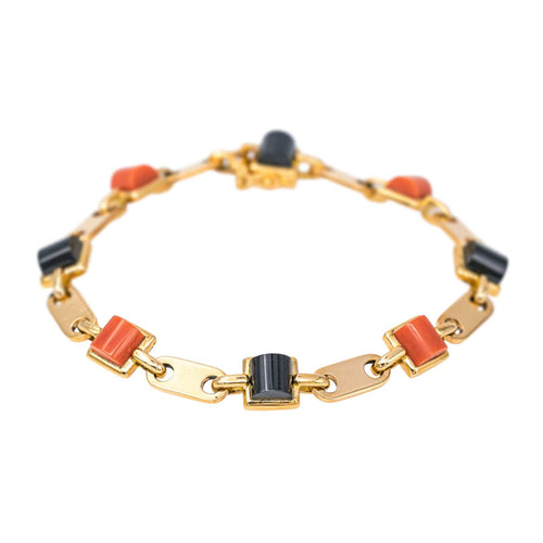 Bracelet Cartier Bracelet  Or jaune Onyx, Corail 58 Facettes 3982037RV