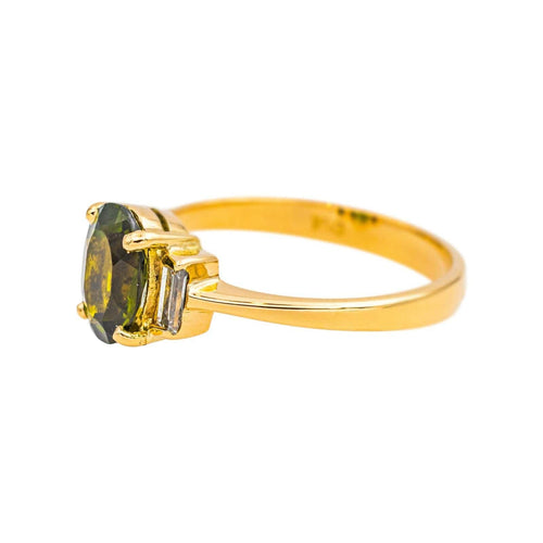 Bague 53 Bague Or jaune Tourmaline, Diamant 58 Facettes 4309977CN