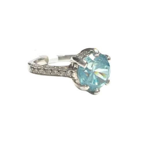 Bague 54.5 Bague en or 18 carats avec zircon et diamants 58 Facettes A2587