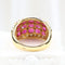 Bague Bague en or jaune 18 carats sertie de rubis ovales et de diamants 58 Facettes 132984