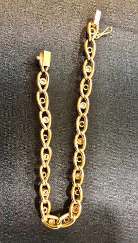 Bracelet Bracelet ancien circa 1900, perles et saphirs, or jaune 58 Facettes
