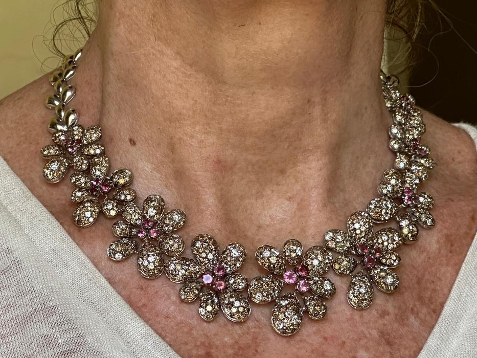 Collier De Grisogono - Ensemble Fleur Diamant et Tourmaline d'inspiration vintage 58 Facettes VIN-SET-II