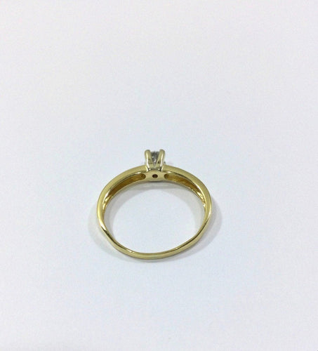 Bague 53.5 Bague Solitaire Or Jaune Diamant 0.14ct 58 Facettes