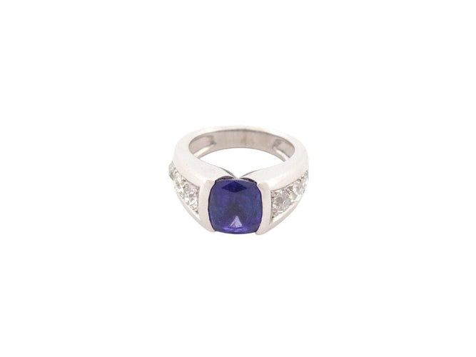 Bague 57 bague sertie pierre tanzanite 5 ct 6 diamants 1.3ct t57 en or blanc 12.9g 58 Facettes 267525