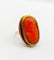 Bague 52 Bague cocktail style antique or jaune, camée sur corail jeune fille (circa 1960) 58 Facettes A06378