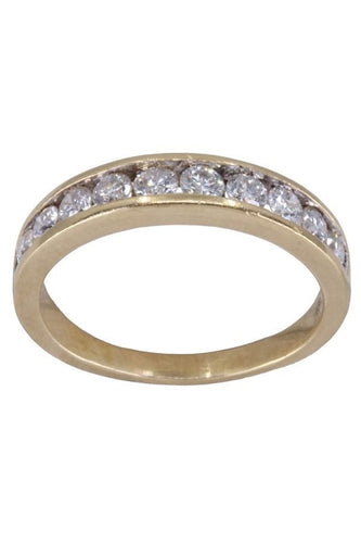 Bague 54 Demi-alliance en or jaune et diamants 58 Facettes 089511