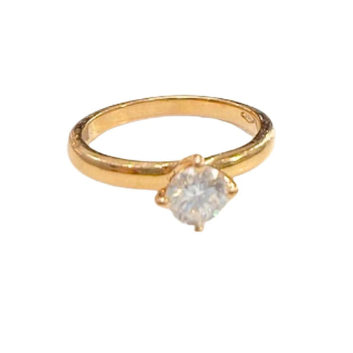 Bague 47.5 Bague solitaire en or jaune avec diamant 58 Facettes SN13